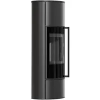 Kratki Kaminofen aus Stahl ERIK Hoch Ø150 5,5kW schwarz