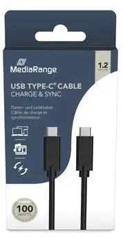 MediaRange MRCS214 USB Kabel USB 3.2 Gen 1 (3.1 Gen 1) 1,2 m USB C 10 Gbit/s 100 W Schwarz
