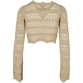 URBAN CLASSICS Crochet Langarm-oberteil Soft Seagrass 4XL