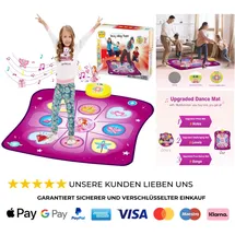Rodzon Tanzmatte Kinder Spielzeug Geschenke für Mädchen Jungen Alter 3 4 5 6 7 8 Jahre Musikmatte Herausforderung Modi LED Integrierter Musik Weihnachten Geburtstag Kinderspielzeug AML9886 (Violett)