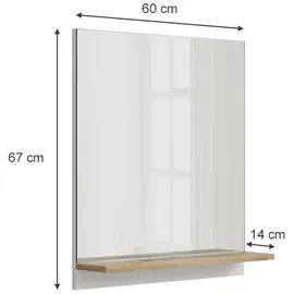 Vicco Badspiegelschrank Marelle, 60 x 67 cm mit Regal