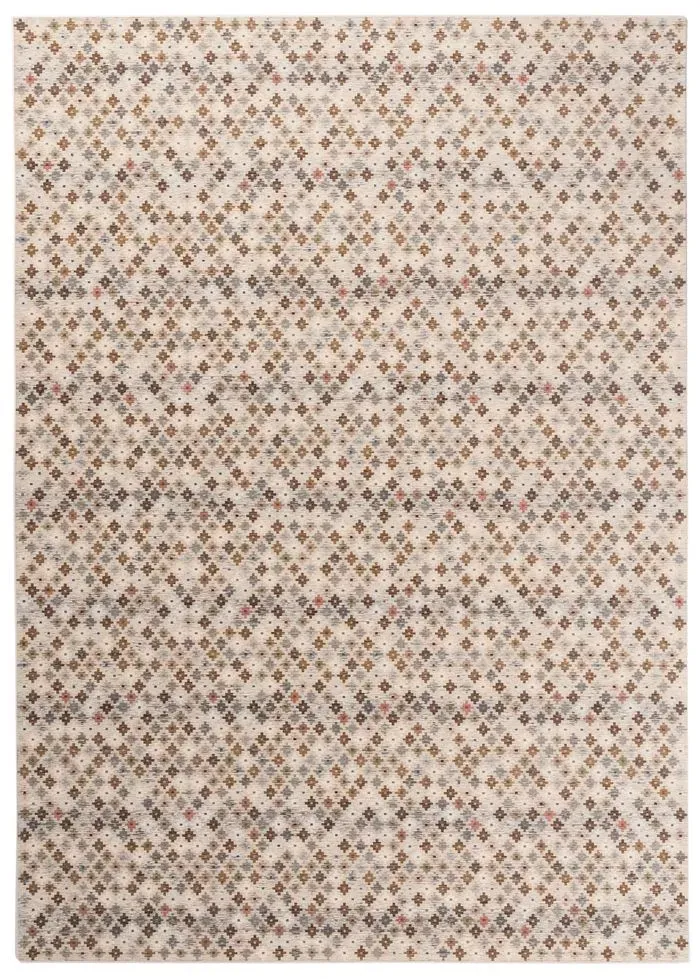 Kelim Teppich Modern 140 x 200 cm Mischgewebe Beige