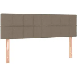 vidaXL Boxspringbett mit Matratze Taupe 140x200 cm Stoff
