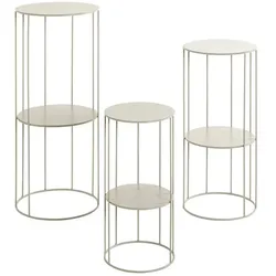 Blumensäule 3er Set  Erding , beige