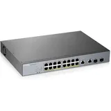 ZyXEL GS1350-18HP Smart Managed Switch 16x Gigabit Ethernet 16x PoE+ max. 250 Watt, 2x GbE/SFP, Long Range, inkl. 1 Jahr Nebula Pro