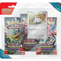 Pokémon 3er-Pack-Blister Karmesin & Purpur Maskerade im Zwielicht: Relaxo