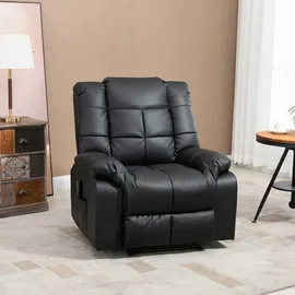 Homcom Massagesessel Fernsehsessel Kunstleder 94 x 99 x 99 cm Schwarz elektrisch
