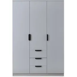 [en.casa] Kleiderschrank Eiselfing 120 x 176 x 52 cm Grau
