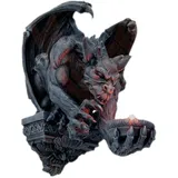 VOGLER Joh. Vogler GmbH Großer Teelichthalter Gargoyle für die Wand 32 cm Figur Wasserspeier Drache, Mehrfarbig, Polyresin, Wandmontage, Feste, Feierlichkeiten