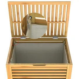 CASARIA Wäschekorb Bambus 2er-Set 62L Wäschesack herausnehmbar