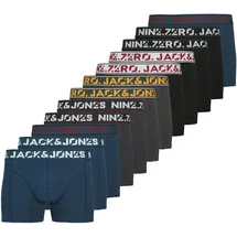 JACK & JONES Trunk »JACCOLTON SOLID TRUNKS 12 PACK« Packung, 12 Stk., phantom pack:schwarz, titan, schwarz navy, schwarz, titan, titan, schwarz, schwarz navy, titan, schwarz, ph, Jersey, Obermaterial: 95% Baumwolle, 5% Elasthan, unifarben, bequem, Unterhosen