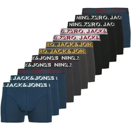 JACK & JONES Trunk »JACCOLTON SOLID TRUNKS 12 PACK« Packung, 12 Stk., phantom pack:schwarz, titan, schwarz navy, schwarz, titan, titan, schwarz, schwarz navy, titan, schwarz, ph, Jersey, Obermaterial: 95% Baumwolle, 5% Elasthan, unifarben, bequem, Unterhosen