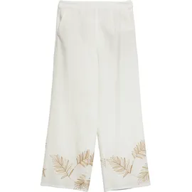s.Oliver Wide-Leg-Hose mit Stickerei Beige 36