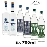 Ouzo Katsaros aus Tirnavos Probierset Tirnavou 6x 700ml - 4.2 l