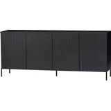 Woood Sideboard Gravure 200 x 85 cm Beige / Schwarz