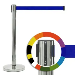 Absperrständer mit Zugband | Chrom | Verschiedene Farben