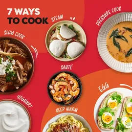 Instant Pot XL 7.1L 7-in-1 Smart Cooker - Reiskocher, Sautierpfanne, Joghurtbereiter, Dampfgarer und Speisewärmer, Schwarz