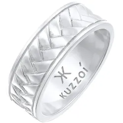 KUZZOI Herren Bandring Fischgräten Vintage 925 Silber 62 7 mm