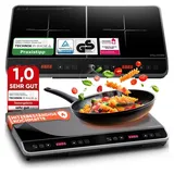 STILLSTERN Doppel-Induktionskochfeld Kochplatte 3600W, 18 Stufen, 24h Timer,