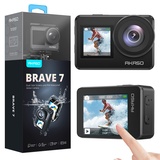 AKASO Action Cam 4K 20MP WiFi Unterwasserkamera IPX8 Wasserdicht Action Kamera EIS 2.0 mit Touchscreen, Zoom, Sprachsteuerung und 2x1350mAh Akkus Kit-Brave 7