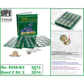 Schwäbische Albumfabrik SAFE-8556-B2-2-Euro-Münzalbum-TOPset-TWIN-2012-2014-Vordruckalbum-Für-80-Münzen