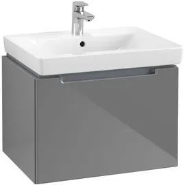 Villeroy & Boch Subway 2.0 Waschtischunterschrank 1 Auszug, Griff chrom, Glossy Grey