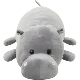 vidaXL Hippo Kuscheltier Plüsch Grau - Grau