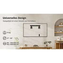 ISY ITV 1400 TV Wandhalterung, max. 80 Zoll, Starr, Schwarz