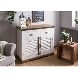Massivmoebel24 Sideboard 107 x 90 x 45 cm Weiß