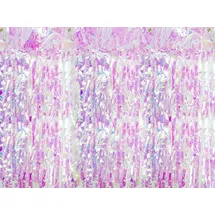 Partydeco Türvorhang Folie gestreift Irisierend 90 x 250 cm
