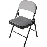HTI living Klappstuhl Velvet Gestell Schwarz Küchenstuhl Campingstuhl Bestuhlung Events Grau