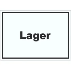 HB-Druck Lager Aufkleber mit Text Storage Warenlager waagerecht A4 (210x297mm)