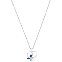 Amor Kette mit Anhänger »Herz/Schmetterling, 2026579«, mit Zirkonia (synth.)