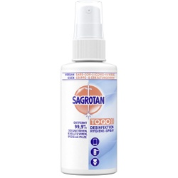 SAGROTAN Desinfektions Hygiene Spray, Desinfektionsspray ideal für Ecken und kleinere Flächen, 100 ml - Pumpsprayflasche