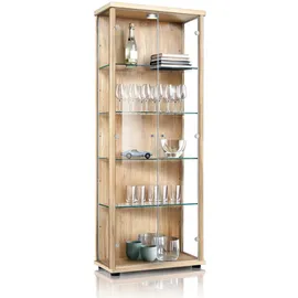 K-Möbel Vitrine 2-türig 176 x 67 x 33 cm Buche