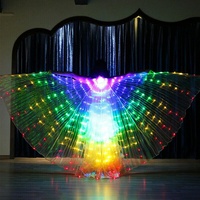 ALEOHALTER LED-Bauchtanzflügel, Isis-Flügel, Schmetterling, leuchtende Flügel, Engel-Kostüm, mit Teleskopstäben für Bühnenshow, Halloween, Weihnachten, Party