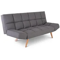 Raburg Schlafsofa 2-Sitzer, klappbare Gästebett-Funktion, Stoff, Yara, bequeme Liegefläche: 180 cm breit x 110 cm tief grau