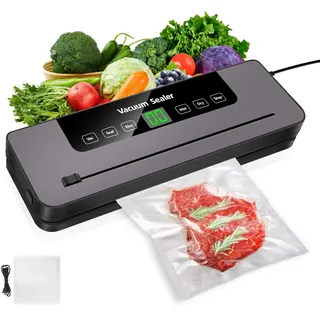 Vakuumierer Automatisch - Vakuumiergerät für trockene oder feuchte Lebensmittel und Sous Vide, Globefish-Technologie für kontinuierliches Arbeiten mit hoher Geschwindigkeit, inkl. Vakuumier-Beutel