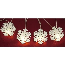LED Schneeflocken Lichterkette 4m Weihnachtsdeko Winterdeko Fensterbeleuchtung