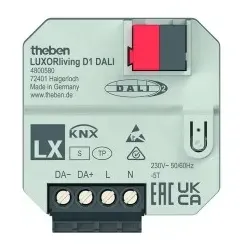Theben 4800580 UP 1-fach DALI-Aktor, LUXORliving, DALI-2-zertifiziert LUXORliving D1 DALI