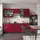 Vicco Küchenzeile Fame-Line 280 cm Bordeaux Hochglanz/Anthrazit