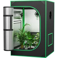 GrowZelt 60x60x140cm 600D Hochdichtes Grow Tent Growtent Pflanzzelt Growschrank Anbau Anbauzelt Hydroponisches System, Wasserdicht, Herausnehmbarer Boden, Dickes Nylongewebe, Stabile Struktur