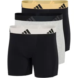adidas Active Flex Cotton Boxershorts Grau / Schwarz M 3er Pack