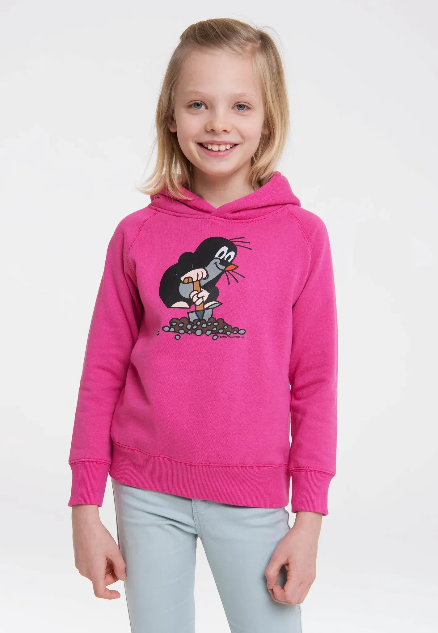 Kapuzensweatshirt LOGOSHIRT "Der kleine Maulwurf" Gr. 80/86, rosa Herren Sweatshirts mit tollem Print