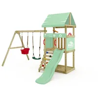 Wickey Spielturm DinkyHouse mit Rutsche, und Kinderschaukel, Babyschaukel mit