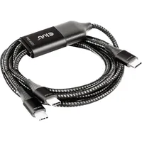 Club 3D USB-Typ-C Y-Ladekabel auf 2x USB-Typ-C max. 100W 1,8m St./St.