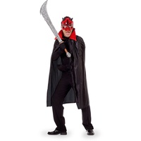 Karneval-Klamotten Vampir-Kostüm »Umhang Herren schwarz mit rotem Kragen«, Dracula Umhang Erwachsene Kostüm Halloween Karneval