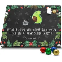 Mr. & Mrs. Panda Schoko Adventskalender Avocado Tanzen - Schwarz - Geschenk, fröhlich, Singen, Gesund, Schokoladen Adventskalender, Vegan, Veggie - Schwarz