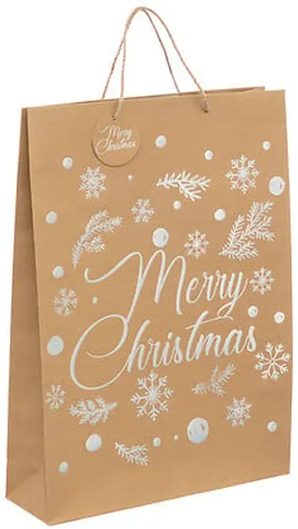 Große Kraftpapier-Geschenktasche mit holografischem Design