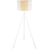 Eglo Stehlampe Arnhem, Stehleuchte in weiß Natur, Wohnzimmerlampe, Lampe mit Tritt-Schalter, E27 1X40W